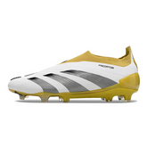 Chuteira Campo Adidas Predator 30 Elite Sem Cadarço FG Branca e Amarela - VENI Futebol