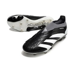 Chuteira Campo Adidas Predator 30 Elite Sem Cadarço FG Preta, Branca e Cinza - VENI Futebol