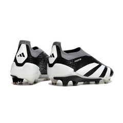 Chuteira Campo Adidas Predator 30 Elite Sem Cadarço FG Preta, Branca e Cinza - VENI Futebol