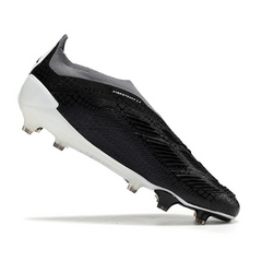 Chuteira Campo Adidas Predator 30 Elite Sem Cadarço FG Preta, Branca e Cinza - VENI Futebol