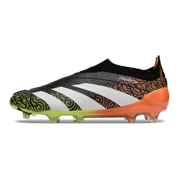 Chuteira Campo Adidas Predator 30 Elite Sem Cadarço FG Preta, Verde e Laranja - VENI Futebol