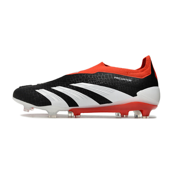 Chuteira Campo Adidas Predator 30 Elite Sem Cadarço FG Preto, Branco e Vermelho - VENI Futebol