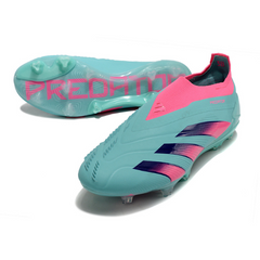 Chuteira Campo Adidas Predator 30 Elite Sem Cadarço FG Azul e Rosa - VENI Futebol