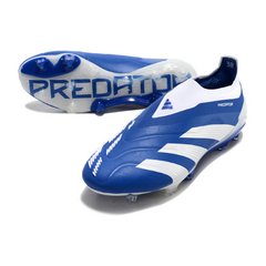 Chuteira Campo Adidas Predator 30 Elite Sem Cadarço FG Azul e Branca - VENI Futebol