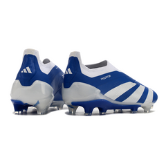 Chuteira Campo Adidas Predator 30 Elite Sem Cadarço FG Azul e Branca - VENI Futebol
