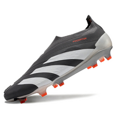 Chuteira Campo Adidas Predator 30 Elite Sem Cadarço FG Cinza e Branca - VENI Futebol