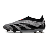 Chuteira Campo Adidas Predator 30 Elite Sem Cadarço FG Cinza e Preta - VENI Futebol