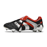 Scarpa da calcio Adidas Predator Accelerator Elite nera e rossa per terreni compatti FG