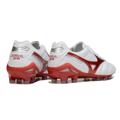 Scarpa da calcio Mizuno Morelia Neo 2 Elite bianca e rossa per terreni compatti FG