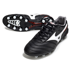 Botas de fútbol Mizuno Morelia Neo 2 Elite FG para terreno firme, color blanco y negro