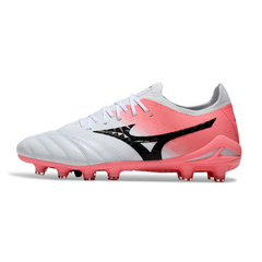 Botas de fútbol Mizuno Morelia Neo IV Elite Firm Ground FG en blanco y salmón