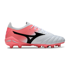 Botas de fútbol Mizuno Morelia Neo IV Elite Firm Ground FG en blanco y salmón