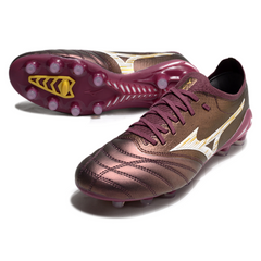 Bota de fútbol Mizuno Morelia Neo IV Elite morada para terreno firme FG