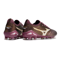 Bota de fútbol Mizuno Morelia Neo IV Elite morada para terreno firme FG
