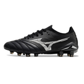 Botas de fútbol Mizuno Morelia Neo IV Elite FG para terreno firme, color blanco y negro