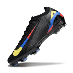Scarpa da calcio Nike Air Zoom Mercurial Vapor 16 Elite nera gialla blu e rossa per terreni compatti FG