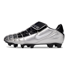 Nike Air Zoom Total 90 III Silver and Black Firm Ground FG Football Boot