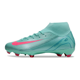 Botas de fútbol Nike Air Zoom Mercurial Superfly 10 Academy Azul claro y rosa para césped artificial AG