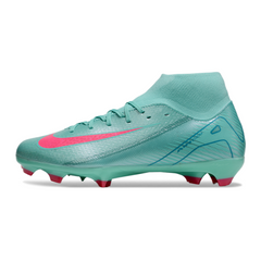 Botas de fútbol Nike Air Zoom Mercurial Superfly 10 Academy Azul claro y rosa para césped artificial AG
