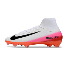 Botas de fútbol Nike Air Zoom Mercurial Superfly 10 Elite blancas y rojas para terreno firme (FG).