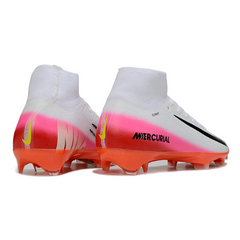 Botas de fútbol Nike Air Zoom Mercurial Superfly 10 Elite blancas y rojas para terreno firme (FG).
