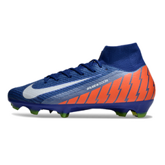 Scarpa da calcio Nike Air Zoom Mercurial Superfly 10 Elite blu e arancione per terreni compatti FG