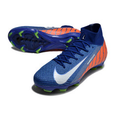 Scarpa da calcio Nike Air Zoom Mercurial Superfly 10 Elite blu e arancione per terreni compatti FG