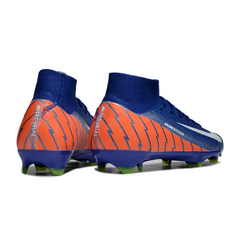Scarpa da calcio Nike Air Zoom Mercurial Superfly 10 Elite blu e arancione per terreni compatti FG