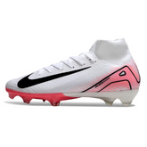 Scarpa da calcio Nike Air Zoom Mercurial Superfly 10 Elite FG bianca e rosa chiaro per terreni compatti
