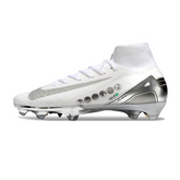 Scarpa da calcio Nike Air Zoom Mercurial Superfly 10 Elite FG bianca e argento per terreni compatti