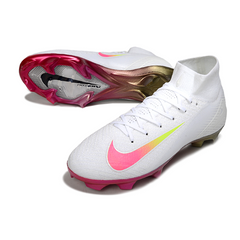 Scarpa da calcio Nike Air Zoom Mercurial Superfly 10 Elite bianca e rosa per terreni compatti FG