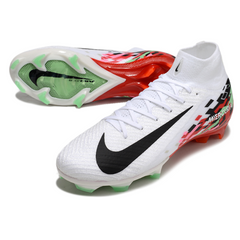 Scarpa da calcio Nike Air Zoom Mercurial Superfly 10 Elite bianca rossa e nera per terreni compatti FG