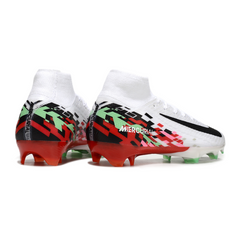 Scarpa da calcio Nike Air Zoom Mercurial Superfly 10 Elite bianca rossa e nera per terreni compatti FG