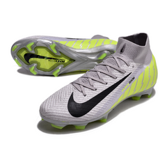 Scarpa da calcio Nike Air Zoom Mercurial Superfly 10 Elite FG grigia e verde per terreni compatti
