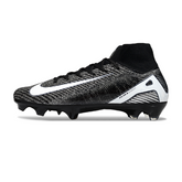 Botas de fútbol Nike Air Zoom Mercurial Superfly 10 Elite negras y blancas para terreno firme (FG).