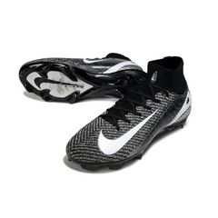 Botas de fútbol Nike Air Zoom Mercurial Superfly 10 Elite negras y blancas para terreno firme (FG).