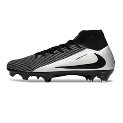 Scarpa da calcio Nike Air Zoom Mercurial Superfly 10 Elite nera e argento per terreni compatti FG
