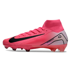 Scarpa da calcio Nike Air Zoom Mercurial Superfly 10 Elite rosa e bianca per terreni compatti FG