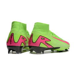 Scarpa da calcio Nike Air Zoom Mercurial Superfly 10 Elite verde e rosa per terreni compatti FG