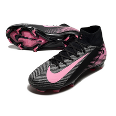 Scarpa da calcio Nike Air Zoom Mercurial Superfly 10 Elite nera e rosa per terreni compatti FG