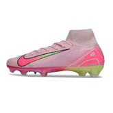 Scarpa da calcio Nike Air Zoom Mercurial Superfly 10 Elite rosa e verde chiaro per terreni compatti FG