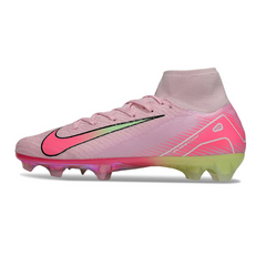 Scarpa da calcio Nike Air Zoom Mercurial Superfly 10 Elite rosa e verde chiaro per terreni compatti FG