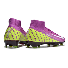 Botas de fútbol Nike Air Zoom Mercurial Superfly 10 Elite moradas y verdes para terreno firme (FG).