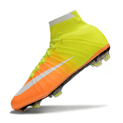 Botas de fútbol Nike Mercurial Superfly 4 Elite naranja y amarillas para terreno firme (FG).