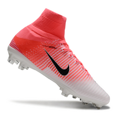 Scarpa da calcio Nike Mercurial Superfly 5 Elite FG bianca e rosa per terreni compatti