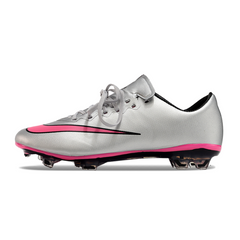 Scarpa da calcio Nike Air Zoom Mercurial Vapor 10 Elite FG grigia e rosa per terreni compatti