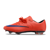 Botas de fútbol Nike Air Zoom Mercurial Vapor 10 Elite rojas y azules para terreno firme (FG).