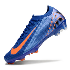 Botas de fútbol Nike Air Zoom Mercurial Vapor 16 Elite azules y naranjas para terreno firme (FG).