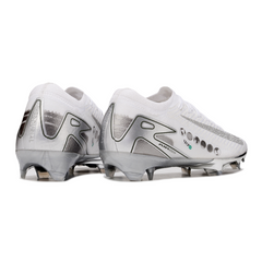 Nike Air Zoom Mercurial Vapor 16 Elite White and Silver Firm Ground FG Kids Football Boot