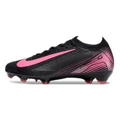 Botas de fútbol Nike Air Zoom Mercurial Vapor 16 Elite negras y rosas para terreno firme (FG).
